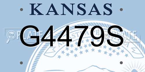 G4479S Kansas License Plate