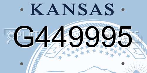 G449995 Kansas License Plate