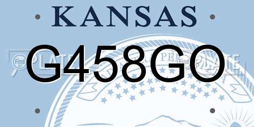 G458GO Kansas License Plate