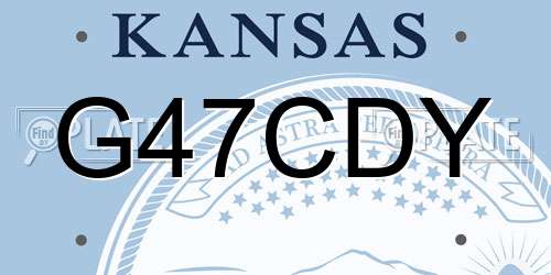 G47CDY Kansas License Plate