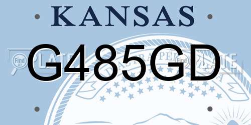 G485GD Kansas License Plate
