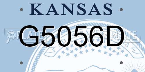 G5056D Kansas License Plate