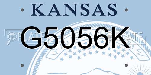 G5056K Kansas License Plate