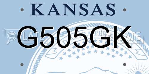 G505GK Kansas License Plate