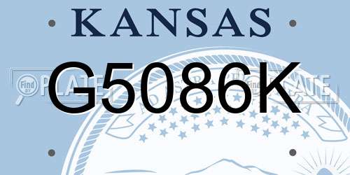 G5086K Kansas License Plate