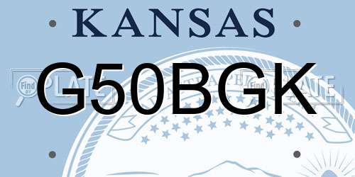 G50BGK Kansas License Plate