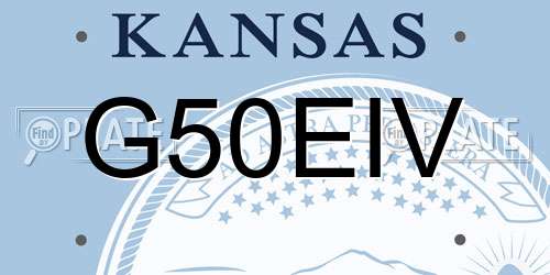 G50EIV Kansas License Plate