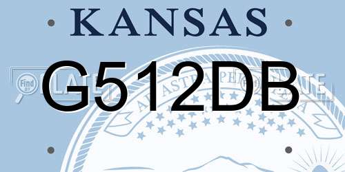 G512DB Kansas License Plate