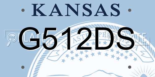 G512DS Kansas License Plate