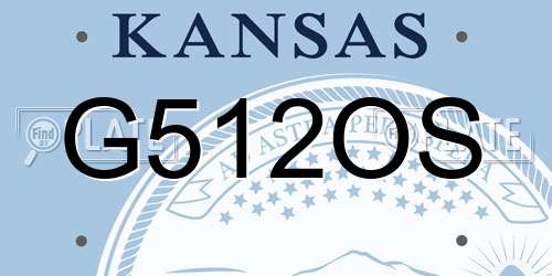G512OS Kansas License Plate
