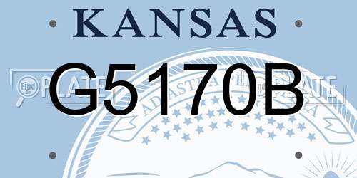 G5170B Kansas License Plate