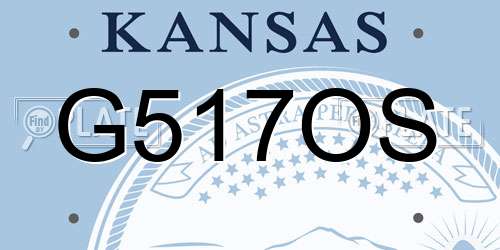 G517OS Kansas License Plate