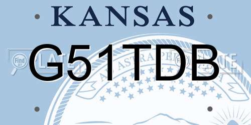 G51TDB Kansas License Plate
