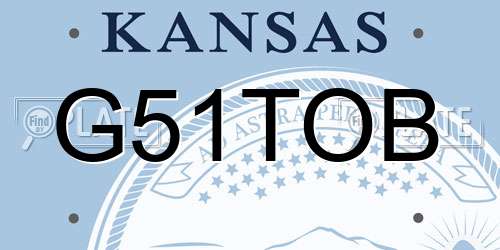 G51TOB Kansas License Plate