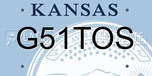 G51TOS Kansas License Plate