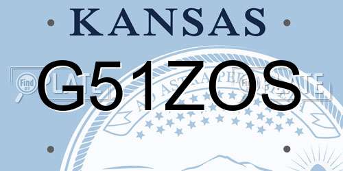 G51ZOS Kansas License Plate