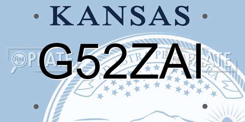 G52ZAI Kansas License Plate