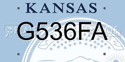 G536FA Kansas License Plate