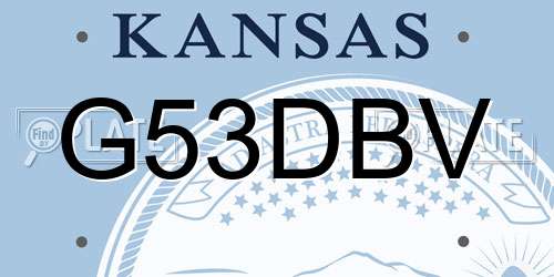 G53DBV Kansas License Plate