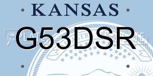 G53DSR Kansas License Plate