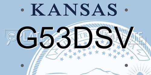 G53DSV Kansas License Plate