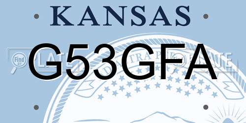 G53GFA Kansas License Plate