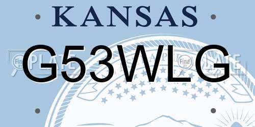 G53WLG Kansas License Plate