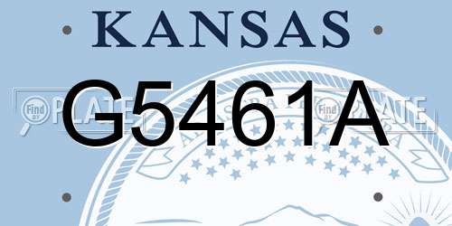 G5461A Kansas License Plate