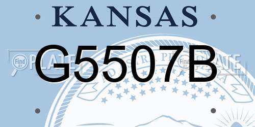 G5507B Kansas License Plate