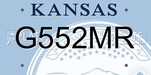 G552MR Kansas License Plate