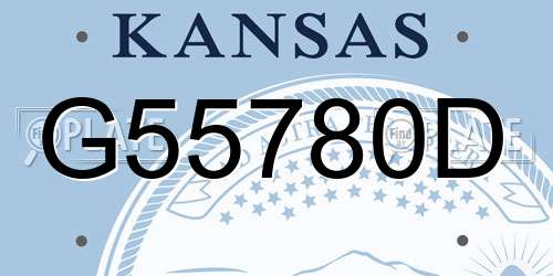 G55780D Kansas License Plate