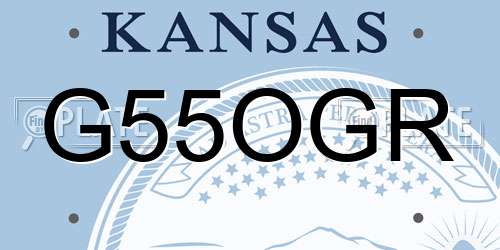 G55OGR Kansas License Plate