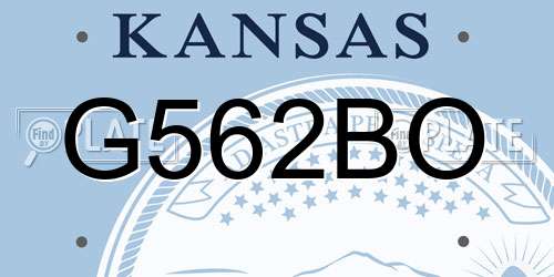 G562BO Kansas License Plate