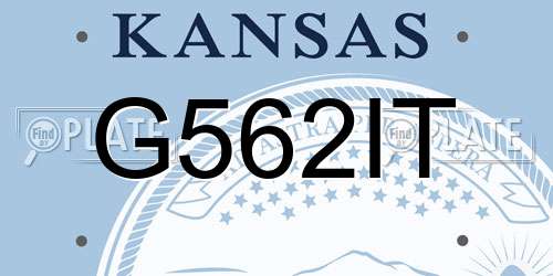 G562IT Kansas License Plate