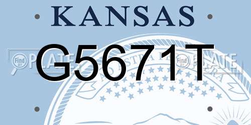 G5671T Kansas License Plate