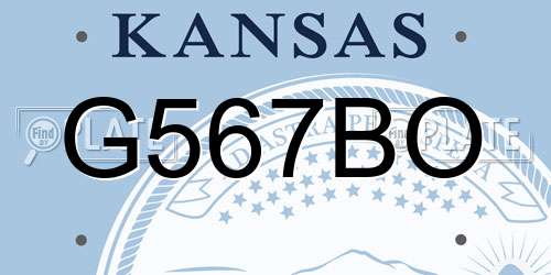 G567BO Kansas License Plate