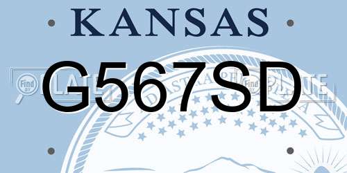 G567SD Kansas License Plate