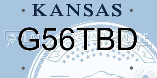 G56TBD Kansas License Plate