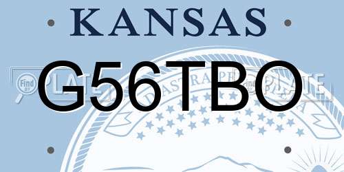 G56TBO Kansas License Plate