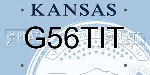 G56TIT Kansas License Plate