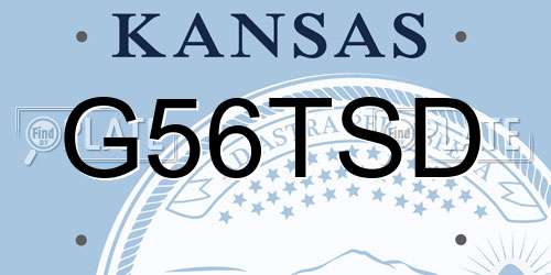 G56TSD Kansas License Plate