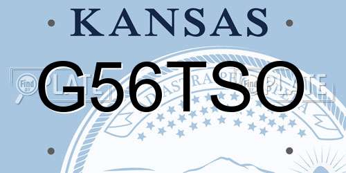 G56TSO Kansas License Plate