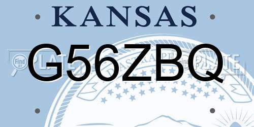 G56ZBQ Kansas License Plate