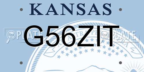 G56ZIT Kansas License Plate