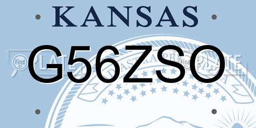G56ZSO Kansas License Plate