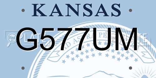 G577UM Kansas License Plate