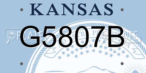 G5807B Kansas License Plate