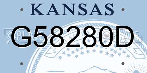 G58280D Kansas License Plate