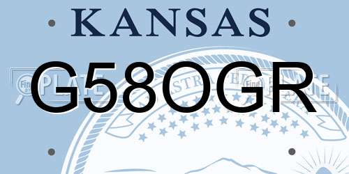 G58OGR Kansas License Plate