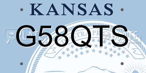 G58QTS Kansas License Plate
